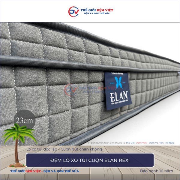 Đệm lò xo túi cuộn Elan Rexi - Dày 23cm